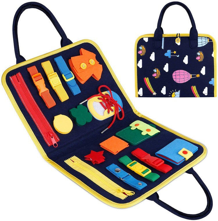 Neues Busy Book Kinder Busy Board Dressing und Buttoning Lernen Baby Früherziehung Vorschule Sensorisches Lernspielzeug