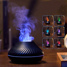 Lade das Bild in den Galerie-Viewer, 2022 New Volcanic Flame Aroma Diffusor Ätherisches Öl Lampe 130ml USB Tragbarer Luftbefeuchter mit Farbnachtlicht Nebelmaschine Fogger LED-Licht
