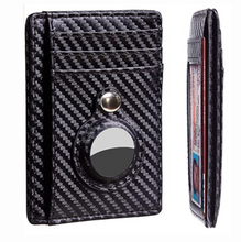 Lade das Bild in den Galerie-Viewer, AirTag Wallet Anti Theft Bullet Card Bag Multifunktionaler Rfid-Kartenhalter Herren Leder Slim Wallets für Airtag Air Tag
