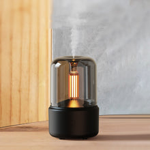 Lade das Bild in den Galerie-Viewer, Atmosphärenlicht Luftbefeuchter Kerzenlicht Aroma Diffusor Tragbar 120ml Elektrischer USB Luftbefeuchter Cool Mist Maker Fogger 8-12 Stunden mit LED Nachtlicht
